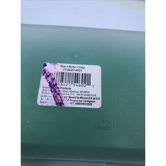 Spacemaker Vintage Plastic Pencil Case Box -  Green Top and Frosted Clear Bottom - Picture 11 of 12